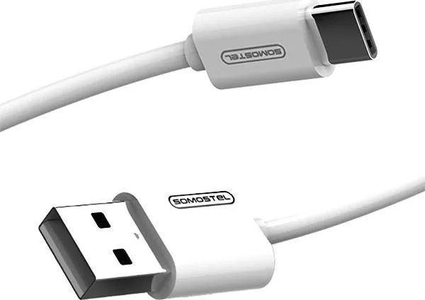 Kabllo Somostel USB USB-C 1.2 m, e bardhë - 4