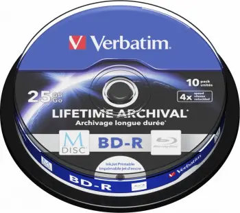 Disk Blu ray Verbatim BD R M DISC, 25GB, 4x, paketë 10 copë