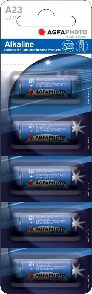 Bateri alkaline AgfaPhoto A23 LR23A, 12V, set 5 copë - 1