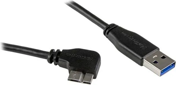 Kabllo USB StarTech.com 0.5m, USB 3.0 në Micro USB me kënd, 5 Gbps, i zi - 1