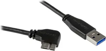 Kabllo USB StarTech.com 0.5m, USB 3.0 në Micro USB me kënd, 5 Gbps, i zi