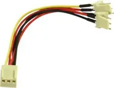 Kabllo ndarëse ventilatori Goobay 93880, 3-pin në 2x 3-pin, 0.22m, shumëngjyrëshe