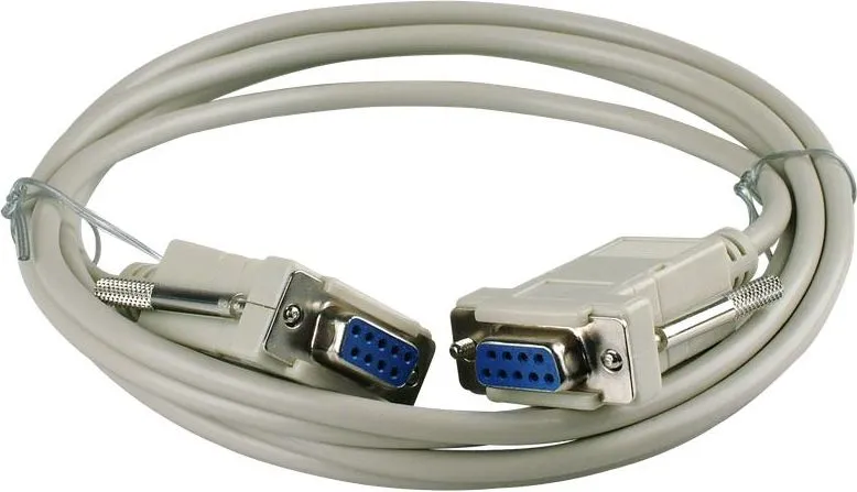 Kabllo seriale Wentronic Goobay D-SUB Null Modem, 2 m, 9-pin mashkull mashkull, gri - 1
