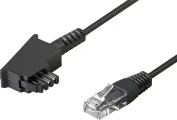 Kabllo telefonik Wentronic Goobay 51236, TAE F në RJ45, 15m, i zi