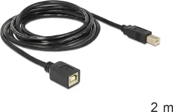 Kabllo USB DeLOCK USB 2.0 B në USB 2.0 B, 2m, i zi