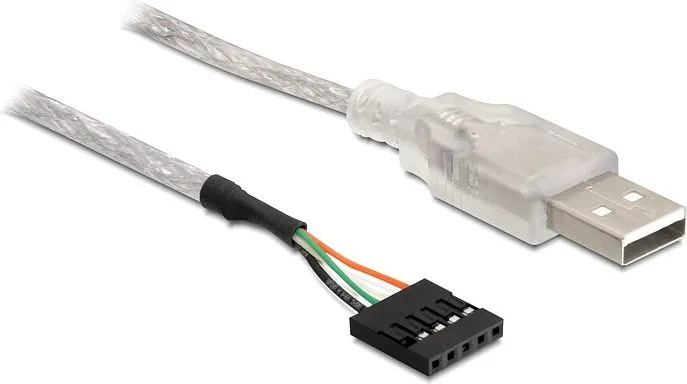 Kabllo USB DeLOCK Pinheader, USB A (M) në 5 pin (F), USB 2.0, 70 cm, e zezë - 1