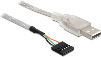 Kabllo USB DeLOCK Pinheader, USB A (M) në 5 pin (F), USB 2.0, 70 cm, e zezë