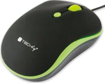 Maus optik Techly USB, 1600 DPI, me kabllo, i zi jeshil