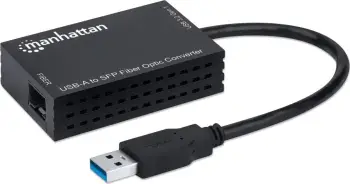 Adaptor rrjeti Manhattan USB 3.0 në Fiber SFP, Gigabit Ethernet 1000 Mbps, USB 3.2 Gen 1, i zi