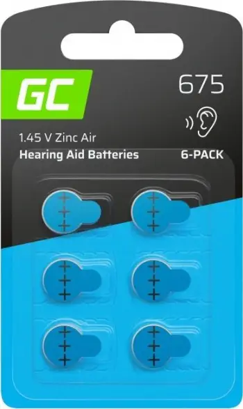 Bateri për aparat dëgjimi Green Cell 675 P675 PR44 ZL1, ZincAir, 6 copë