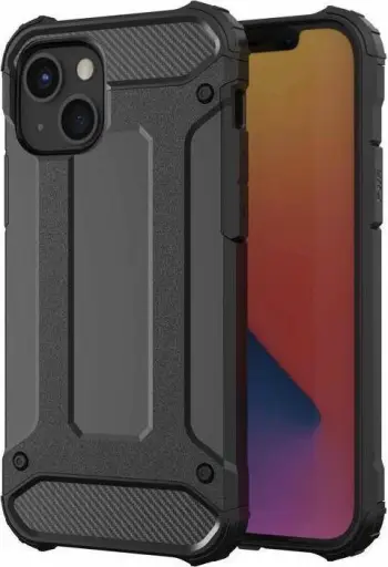 Këllëf telefoni Forcell Armor për iPhone 13 Mini, mbrojtje hibride, i zi