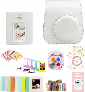 Set aksesorësh LoveInstant 8in1 për Fujifilm Instax Mini 11, kuti dhe album foto, e bardhë