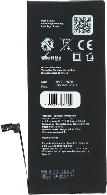 Bateri telefon Blue Star HQ për iPhone 6 Plus, 2915 mAh, polimer, e zezë - 2