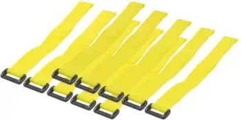 Organizer kabllosh Techly Velcro, 300mm, set 10 copë, i verdhë