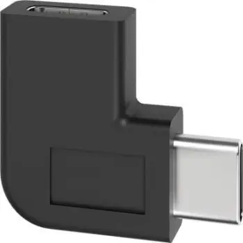 Adapter USB C Pro 90°, USB C mashkull në USB C femër, i zi