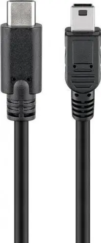 Kabllo USB Goobay 67989, USB 2.0 Mini USB B në USB C, 0.5 m, e zezë
