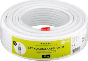 Kabull koaksial antene Goobay, 25 m, 90 dB, i bardhë