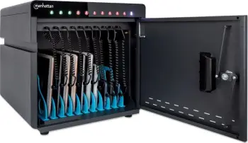 Stacion karikimi Manhattan 715942, 10x USB C, 3A, metalik