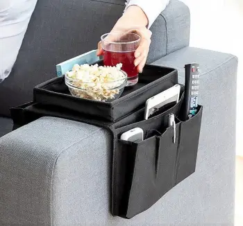 Organizues për divan InnovaGoods, me disa xhepa, material pambuk poliestër, ngjyrë bezhë