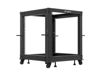 Rack i hapur Lanberg OPEN RACK 19 12U, 600x600 mm, i rregullueshëm, i zi