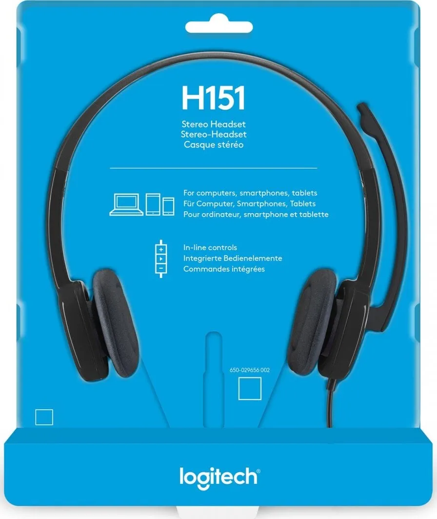 Kufje Logitech H151 me mikrofon, të zeza (981-000589) - 8