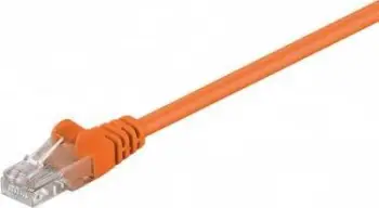 Kabllo rrjeti Wentronic 95218-GB, RJ-45 mashkull mashkull, Cat5e 1m, portokalli