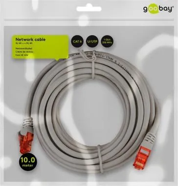 Kabllo rrjeti Goobay CAT 6 U UTP CCA, 8P8C RJ45, gri - 1