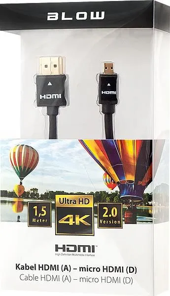 Kabllo HDMI në Micro HDMI Blow Professional, 1.5m, 4K, e zezë - 1