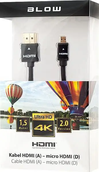 Kabllo HDMI në Micro HDMI Blow Professional, 1.5m, 4K, e zezë