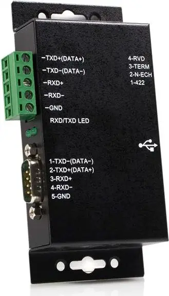 Adapter serial industrial StarTech 1 Port USB në RS422 RS485, metalik, i zi