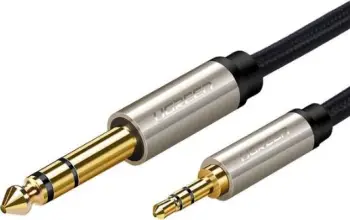 Kabllo audio Ugreen AV127, Jack 3.5mm në Jack 6.3mm, 3 m, e argjendtë