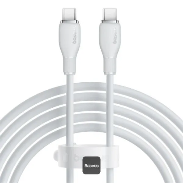 Kabllo USB C në USB C Baseus Pudding, 1.2m, e bardhë - 1
