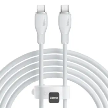 Kabllo USB C në USB C Baseus Pudding, 1.2m, e bardhë