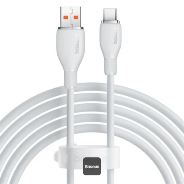 Kabllo karikimi Baseus Pudding Series, USB në USB Type C 100W, 1.2m, e bardhë - 1