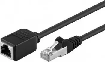 Kabllo zgjatuese rrjeti Wentronic Goobay, RJ-45 M në RJ-45 F, 1.5 m, CAT 5e F/UTP, e zezë