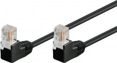 Kabllo rrjeti UTP Cat5e, RJ45 90°, 0.25 m, e zezë - 1