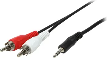 Kabllo audio LogiLink CA1042, Jack në RCA, 1.5 m, e zezë matte