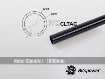 Tub ftohës uji BitsPower Crystal Link 12/10mm, 1000mm, akrilik, i zi