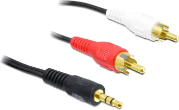 Kabllo audio Delock 84000, Jack 3.5mm në RCA x2, 1.5m, e zezë