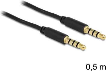 Kabllo audio DeLock, 3.5mm, 50cm, e zezë