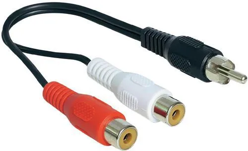 Kabllo audio DeLOCK 84493, RCA 2xRCA, 0.2 m, e zezë - 1