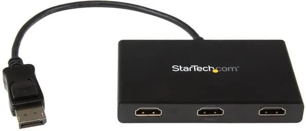 Hub video StarTech MST, DisplayPort në 3x HDMI, 4K, i zi - 1