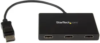 Hub video StarTech MST, DisplayPort në 3x HDMI, 4K, i zi