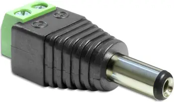 Përshtatës AV Delock 65487, DC 2.5x5.5 mm mashkull, bllok terminal 2 pin, i zi