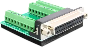 Adapter Delock 25 pin D Sub, femër në terminal block, jeshile