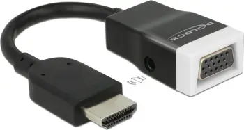 Përshtatës Delock AV HDMI - D-Sub (VGA) + Jack, 3.5 mm, i zi