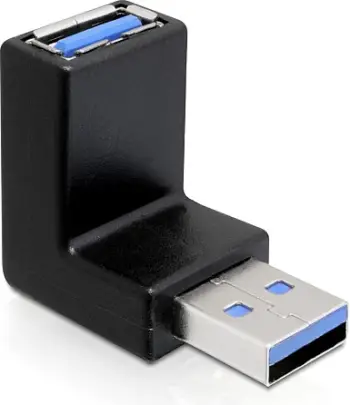 Përshtatës USB DeLOCK 3.0 M/F, kënd 270°, i zi