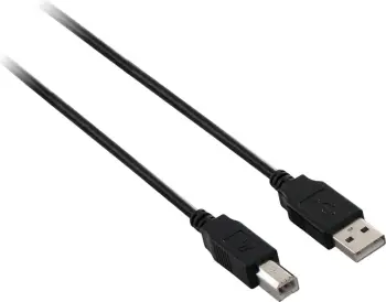 Kabllo USB V7 High-Speed 2.0, 4.8m, A Male në B Male, e zezë