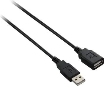 Kabllo USB V7 USB A/A, 3m, e zezë