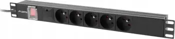 Shirit energjie rack Lanberg PDU 19" 1U, 5x 230V, 16A, 2m, i zi